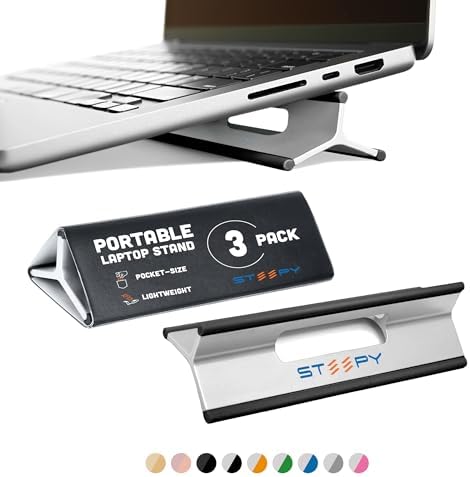 Steepy Portable Laptop Stand for Desk Adjustable Height, 13-17 Inch Devices