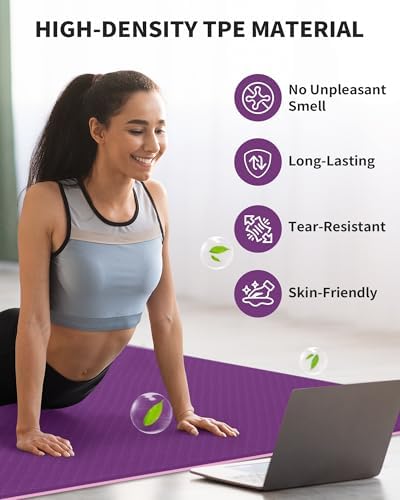 CAMBIVO 72''x48'' Large Yoga Mat, Extra Thick TPE Workout Mat
