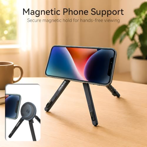 3-in-1 Portable Laptop Stand Magnetic Phone Holder Foldable Riser