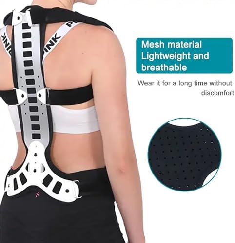 Orthosis Cervical Thoracic Halo Brace, Metal Spinal Auxiliary Orthosis, Adjustable Rigid Metal Extension Back Straightener Brace Vest, for Kyphosis Humpback Thoracic Spinal Support Pain Relief
