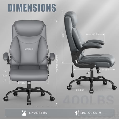 Ergonomic Office Chair,Inflatable Lumbar Support High Back Chair,Gray