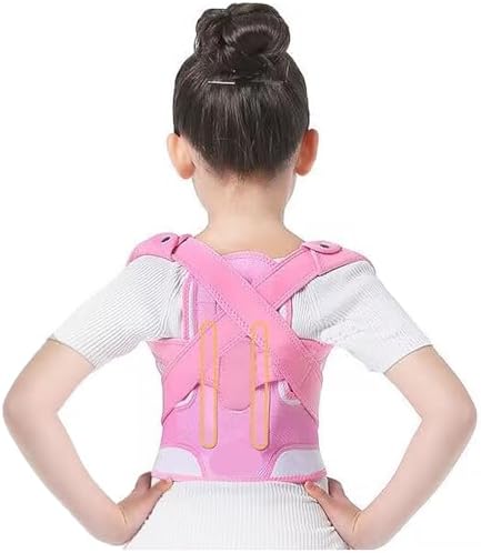 Posture Correctors For Kids, Boys Girls Teens Children Back Straightener Lumbar Support Belt Back Brace Scoliosis Correction Belt For Neck Spinal Shoulders(Pink,Large)