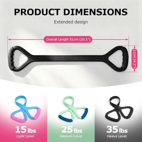 Figure 8 Resistance Band with Handles, Elastic Bands for Working Out,Arm,Back,Shoulder Training Elastic Ropes