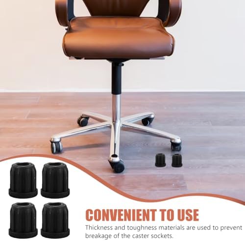 Small Wheel Caster Socket Inserts 0.98 Inch Plastic Chair Wheel Covers Stem Sleeves for Computer Chair Swivel Replacement 20 Pieces