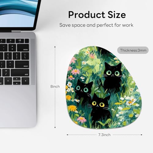 Water Drop Mouse Pad 7.3x8in Non-Slip for Laptop, Ink Marble