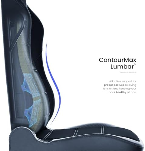 VERTAGEAR PL6800 Ergonomic Big & Tall Gaming Chair Featuring ContourMax Lumbar & VertaAir Seat Systems - Carbon Black