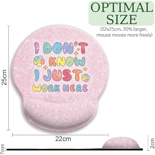 LIMKRIAN Pink Ergonomic Mouse Pad with Wrist Rest, Funny Gaming Mousepad Wrist Support with Non-Slip Pain Relief PU Base, Cute Computer Mouse Pads for Desk Pink Office Desk Accessories Decor Supplies