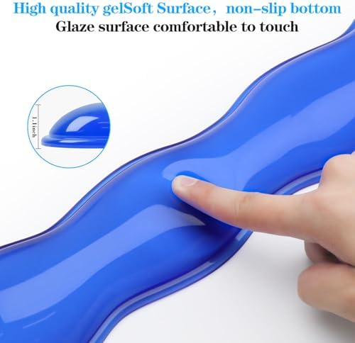 Gel Wrist Rest for Keyboard and Mouse, Wrist Rest for Keyboard, Mouse Wrist Support, Pain Relief, Cool Touch, Non-Skid, Wrist pad