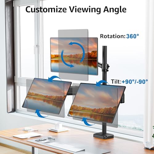 Triple Monitor Mount Fits Max 32" Computer Screen Triple Stand