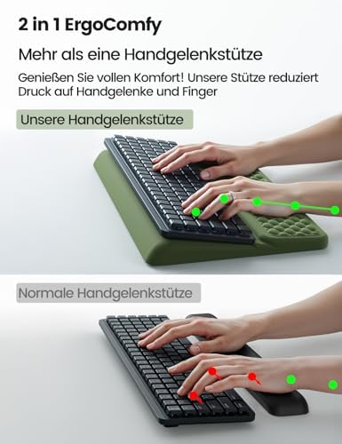 Vaydeer Wrist Rest with Keyboard Stand, Computer Wrist Support Pad, Ergonomic Keyboard Riser Holder Lifter Tray with Wrist Pad, Memory Foam Desk Cushion, Palm Hand Typing for Office Home School-Pink