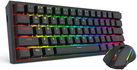 Redragon S144 Combo, K617 PRO 60% Wireless Gaming Keyboard + 7200 DPI Mouse