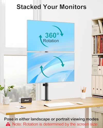 Stacked Monitor Mount for Max 32" Screens, Vertical Dual Monitor Stand