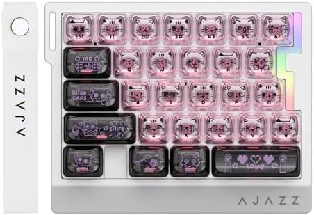 AJAZZ AK029 Magnetic Switch One Handed Gaming Keyboard, Hall Effect Rapid Trigger Mechanical Keypad with SOCD & DKS, 8KHz Polling Rate, 29 Keys Mini Ergonomic Gaming Keyboard for FPS Gamers, PC