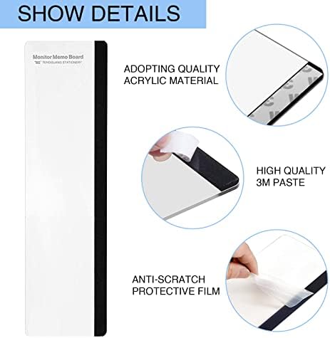 2 Pcs Monitor Memo Boards for Computer,Office Desk Accessories, Multifunction Acrylic Screen Message Reminder Pad Side Panel Phone Holder Organizer for Office Desktop, with Sticky Note 2