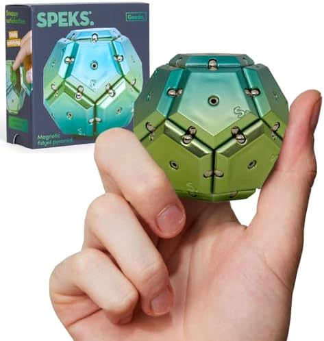 Speks Geode Magnetic Fidget Toy | Sensory Desk Toy for Adults & Teens 14+ | Stress Relief Gift | Sphere, Green