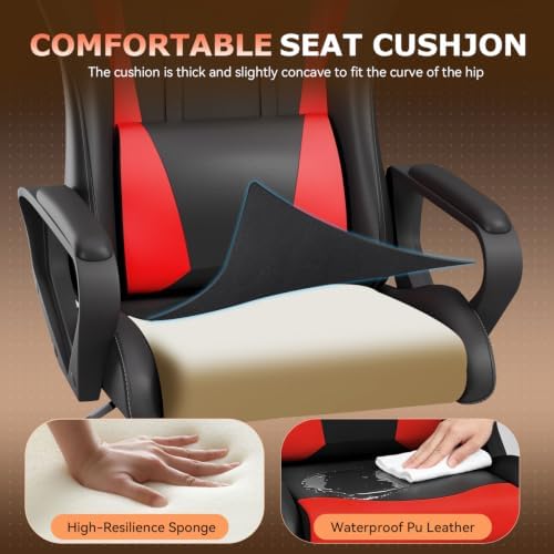 BestOffice Ergonomic Gaming Chair for Adults, Video Game Chair, Red