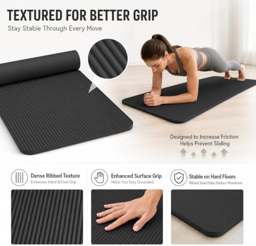 Extra Thick Yoga Mat, High Density Non-Slip Exercise Mat