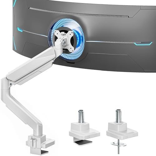 Heavy Duty Single Monitor Mount for 13"-49" Curved Screens, White