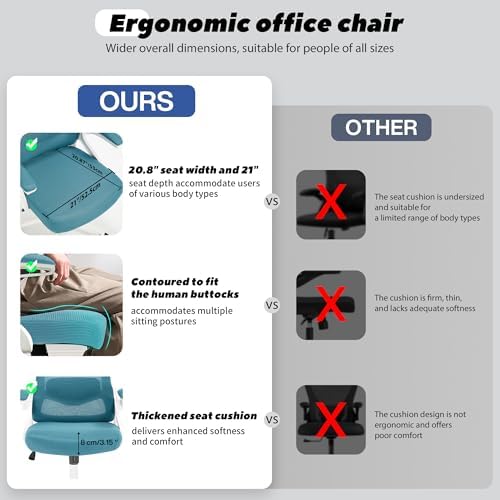 Fizzin Ergonomic Office Chair, Desk Chair with Adjustable Lumbar Support