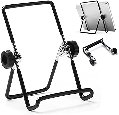 VOVIGGOL Adjustable Tablet Stand Holder, Non-Slip Foldable Holder Cradle Fit for 9-12.9" Tablets, iPad, Samsung and Kindle Fire, Display Stands Picture Frame Stand for Photos (Large Black)