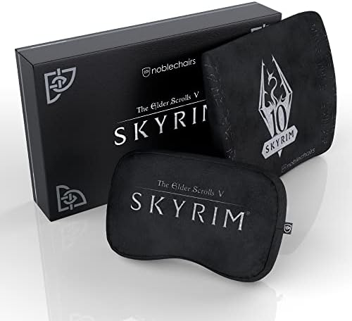 noblechairs Memory Foam Lumbar-Support Pillow, Office and Gaming-Chair Cushion Set - Skyrim Edition