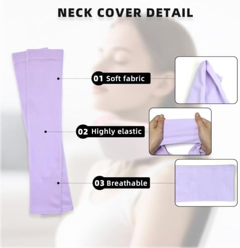 4 Piece Cervical Support Sleeve, Breathable Dustproof Cervical Support Sleeve, Elastic Soft Neck Brace Covers - For Men and Women, Suitable for Sleep Work Daily Use (Purple)