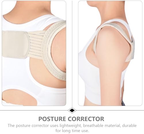 Healifty Adjustable Posture Corrector Back Brace Lightweight Breathable Back Straightener Belt for Men Women Hidden under Clothes for Home Office Shopping Party 8.26 X 2.55 X 0.07 in