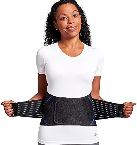 Tommie Copper Pro-Grade Adjustable Support Back Brace, Unisex, Men & Women, Breathable Ultra Flex Stability Straps for Lumbar, Posture & Muscle Support - Black - Small/Medium