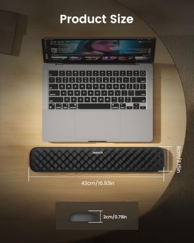ProtoArc KP50 Ergonomic Wrist Rest for Keyboard with PU Leather, Black