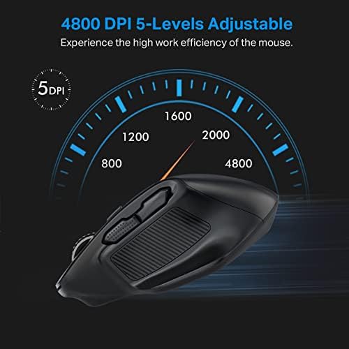 E-YOOSO Large Wireless Mouse for Big Hands, 6 Buttons, 5-Level 4800 DPI