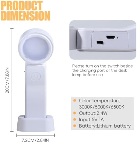 oneleaf EU AAA Grade Eye-Caring Desk Lamp, Stand 2-in-1 Dimmable LED Light (Oval) (Round)