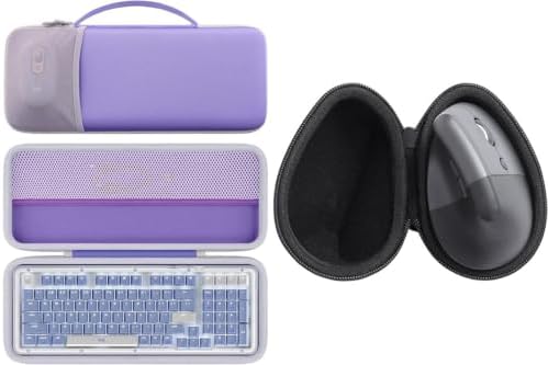 co2CREA Hard Case Bundle for Logitech Alto Keys K98M Keyboard & Lift Vertical Ergonomic Mouse, Travel Protective Storage Case with Mesh Pocket for POP Mouse and Accessories