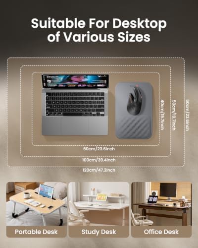 ProtoArc MP50 Ergonomic Mouse Pad with Wrist Support, Lycra Surface, Gray