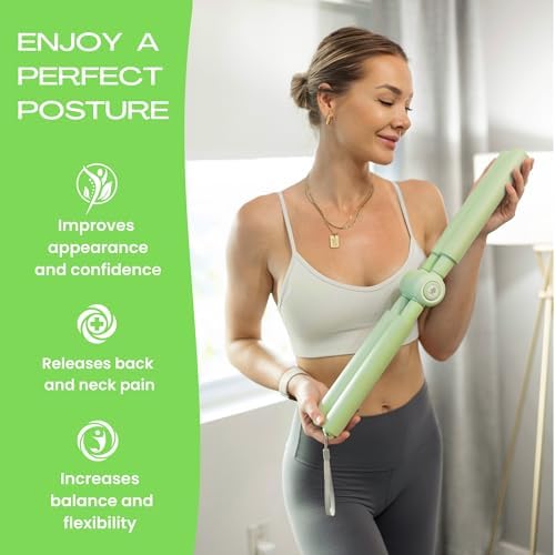 Posture Corrector - Yoga Cross Stick - Back Pain Relief for Men and Women - Stretcher and Straightener for Upper and Lower Back - Stretch Pole - Neck Hump Equipment - Sets bar