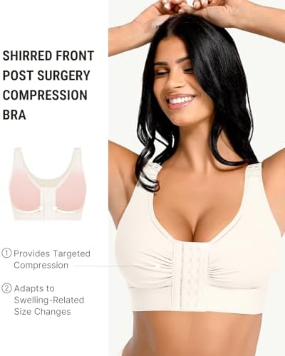 FeelinGirl Post Surgery Compression Bra for Women's Front Closure Bra