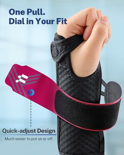 Quick Adjust Carpal Tunnel Wrist Brace, Open Thumb Opening for All-Day Wear