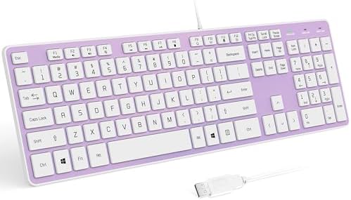 USB Wired Keyboard for Window,Comfortable Quiet Chocolate Keys, Durable Ultra-Slim Wired Computer Keyboard(QWERTY) for PC, Windows 11/10/8/7/XP/Vista KB1430