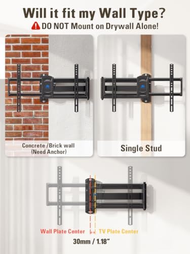 Mounting Dream Corner TV Wall Mount Long Arm Swivel for 37-55-65-75 Inch TV