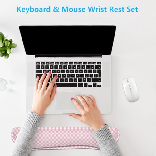 Dapesuom Keyboard Wrist Rest, Memory Foam, Ergonomic, Gaming,Blush Pink