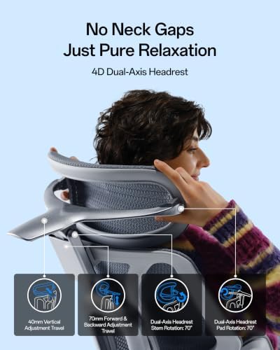Hbada E3 Pro Ergonomic Office Chair, Mesh Desk Chair with 3-Zone Floating Lumbar Support, Upgraded 4D Headrest, 720° Armrests, Obsidian Black with Footrest