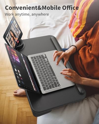 SAIJI Laptop Lap Desk with External Monitor Holder Fits Up to 17" Laptops