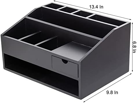 Wood Desk Drawer Organizers with File Organizer Pen holder Office Decor combo for Desk Organization Home can arrange office supplies such as calculators scissors pens note papers, etc. (black)
