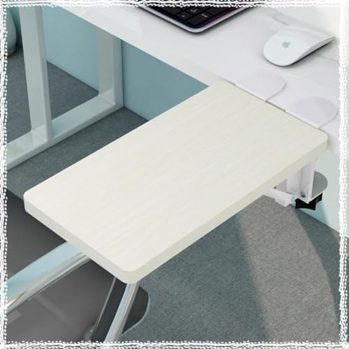 Foldable Clamp-On Desk Extender Tray with Wrist Rest - Ergonomic Keyboard Shelf for Computer Arm Support