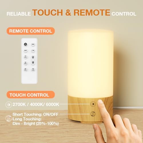 Bakzon Light Therapy Lamp 10000 Lux, UV-Free Sun Lamp with 4 Brightness Levels & 3 Color Temperatures, Full Spectrum Daylight Lamp with Remote Control & Timer for Home Office Desk