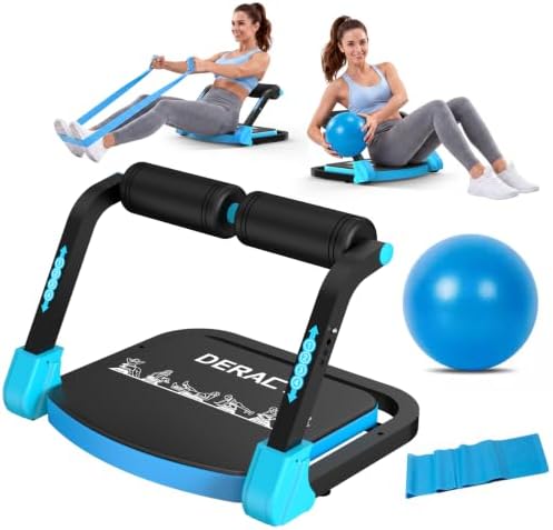 DERACY Sit Up Exercise Equipment, Adjustable Ab Machine, Multi-Functional Sit Up Machine, Ab Workout Equipment, Ab Trainer Machine for Women Men