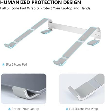 Laptop Stand for Desk, Ventilated Aluminum Laptop Riser, Silver