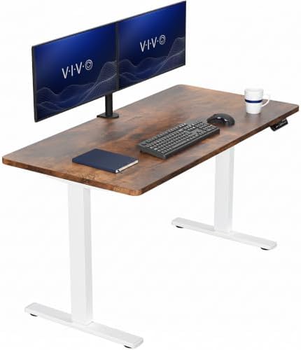 VIVO Rustic Vintage Brown 55 x 28 in Standing Desk, DESK-KIT-1W55N