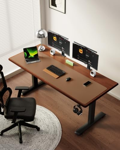 YSAGi Leather Desk Protector, Office Mat, Large Mouse Mat, Non-Slip PU Leather Blotter, Laptop Desk Mat, Waterproof Writing Pad for Office and Home(Khaki, 63" x 17.2")