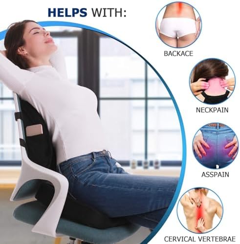 Gel Seat Cushion for Long Sitting Hip Pain, 20x20inch Jumbo Thick Soft & Breathable Cushion for Wheelchair Gel Seat Cushion for Office Home Chairs (Black)