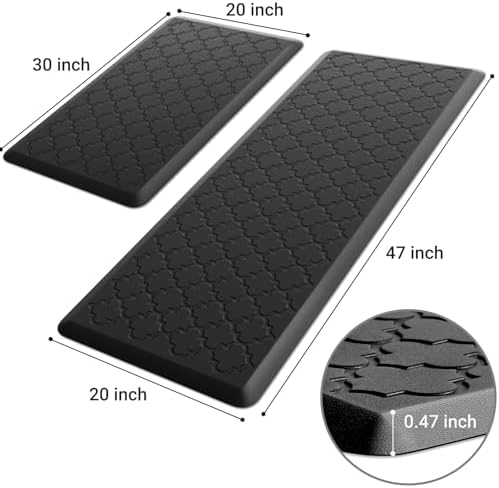 Kitchen Mat 2 PCS Cushioned Anti-Fatigue Floor Mat Standing Mat for Kitchen